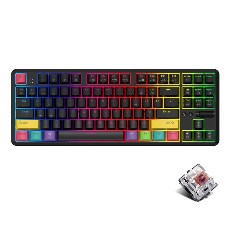 Ajazz K870T 87-Key Hot Swap Bluetooth/Wired Dual Mode Retroilluminazione RGB Office Game Tastiera Meccanica, Hot Swap Tea Shaft (Black), Hot Swap Red Shaft (White), Hot Swap Red Shaft (Black), Hot Swap Green Shaft (Black), Hot Swap Green Shaft (White)